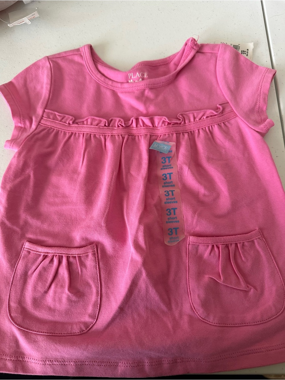 The Children's Place girl Pink Short Sleeve Pocket Tunic - 3T/ NWT 1378
